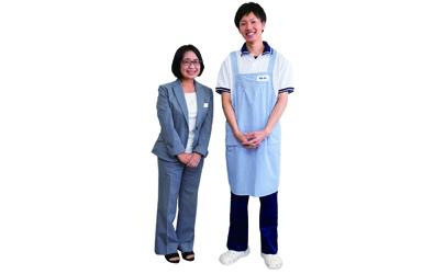 施設長 野見山 桂子さん(左)、介護職 阿南 勇気さん(右)画像