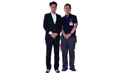 常勤理事 島崎 安史さん(左)、若松支所 竹林 一廣さん(右)の画像